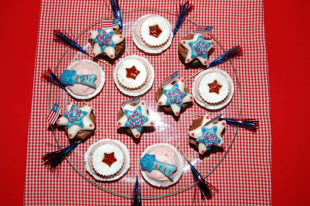 Red, White and Blue Cupcake Assortment